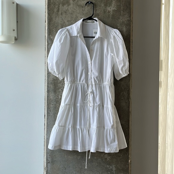 Abercrombie & Fitch White Puff Sleeve Poplin Shirt Dress - XS - Picture 1 of 3